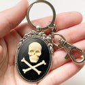 Skull Keychain Jolly Roger Skull and Crossbones Pirate Accessories-Lydia's Vintage | Handmade Custom Cosplay, Pirate Inspired Style Necklaces, Earrings, Bracelets, Brooches, Rings