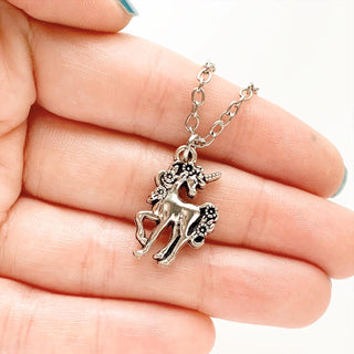 Unicorn Necklace Silver Unicorn Jewelry Unicorn Gifts for Her-Lydia's Vintage | Handmade Personalized Vintage Style Necklaces, Lockets, Earrings, Bracelets, Brooches, Rings