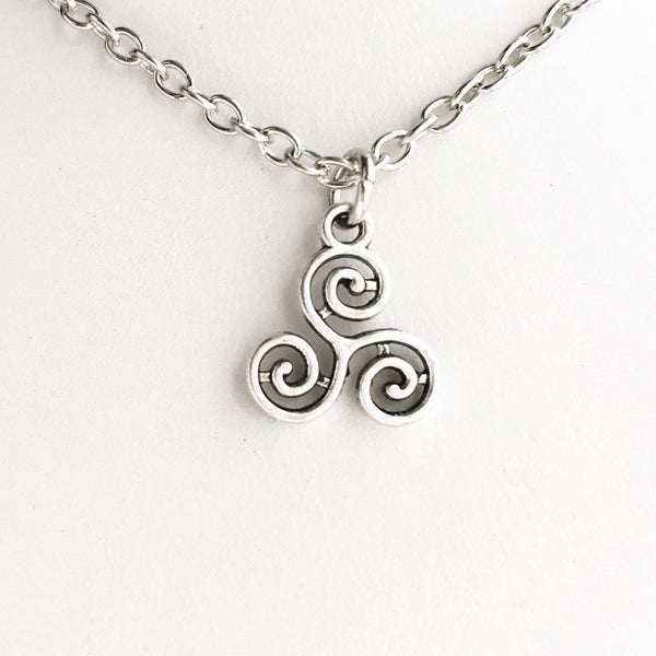Triskelion Necklace Celtic Necklace Celtic Symbol Trikel-Lydia's Vintage | Handmade Personalized Vintage Style Necklaces, Lockets, Earrings, Bracelets, Brooches, Rings