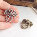 Pair of Dragon Brooches Dragon Pins Set of 2 Dragon Jewelry Renaissance Faire Costume-Lydia's Vintage | Handmade Custom Cosplay, Renaissance Fair Inspired Style Necklaces, Earrings, Bracelets, Brooches, Rings