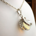 Dragon Claw Necklace / Silver Opalite Pendant Dragon Lover Gift Renaissance Faire Costume Accessories for Men Women Opal Talon Claw Pendant-Lydia's Vintage | Handmade Custom Cosplay, Renaissance Fair Inspired Style Necklaces, Earrings, Bracelets, Brooches, Rings