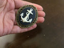 Anchor Brooch Cameo Jewelry Anchor Pin Something Blue Navy Blue-Lydia's Vintage | Handmade Vintage Style Jewelry, Brooches, Pins, Necklaces, Bracelets