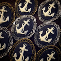 Anchor Brooch Cameo Jewelry Anchor Pin Something Blue Navy Blue-Lydia's Vintage | Handmade Vintage Style Jewelry, Brooches, Pins, Necklaces, Bracelets