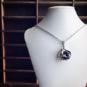 Dragon Claw Necklace / Silver Dragon Claw Pendant Blue Goldstone Blue Sand Dragon Claw Fantasy Renaissance Faire Boho Sparkly Glitter Orb-Lydia's Vintage | Handmade Custom Cosplay, Renaissance Fair Inspired Style Necklaces, Earrings, Bracelets, Brooches, Rings