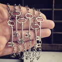 Skeleton Key Bracelet Silver Key Jewelry-Lydia's Vintage | Handmade Personalized Bookmarks, Keychains