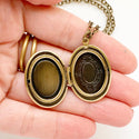 Michigan Cameo Locket Necklace - Pick your Finish-Lydia's Vintage | Handmade Personalized Vintage Style Necklaces, Lockets, Earrings, Bracelets, Brooches, Rings