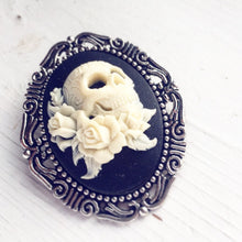Load image into Gallery viewer, Skull Cameo Brooch Pirate Hat Pin Pirate Costume Sugar Skull