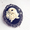 Skull Cameo Brooch Pirate Hat Pin Pirate Costume Sugar Skull-Lydia's Vintage | Handmade Custom Cosplay, Pirate Inspired Style Necklaces, Earrings, Bracelets, Brooches, Rings