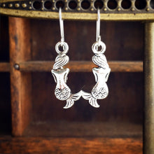 Load image into Gallery viewer, Mermaid Earrings Silver Mermaid Jewelry-Lydia&#39;s Vintage | Handmade Personalized Vintage Style Earrings and Ear Cuffs