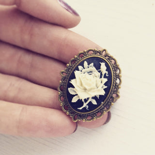 Rose Cameo Brooch Cameo Jewelry Gift for Women-Lydia's Vintage | Handmade Vintage Style Jewelry, Brooches, Pins, Necklaces, Bracelets
