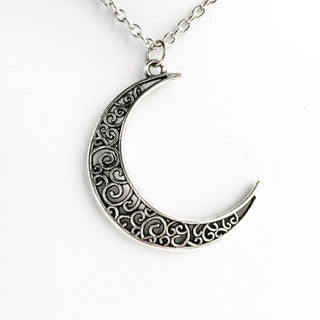 Moon Necklace Crescent Moon Pendant Silver Celestial Jewelry Gift for Women-Lydia's Vintage | Handmade Personalized Vintage Style Necklaces, Lockets, Earrings, Bracelets, Brooches, Rings