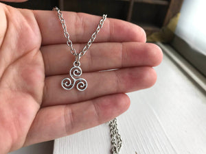 Triskelion Necklace Celtic Necklace Celtic Symbol Trikel