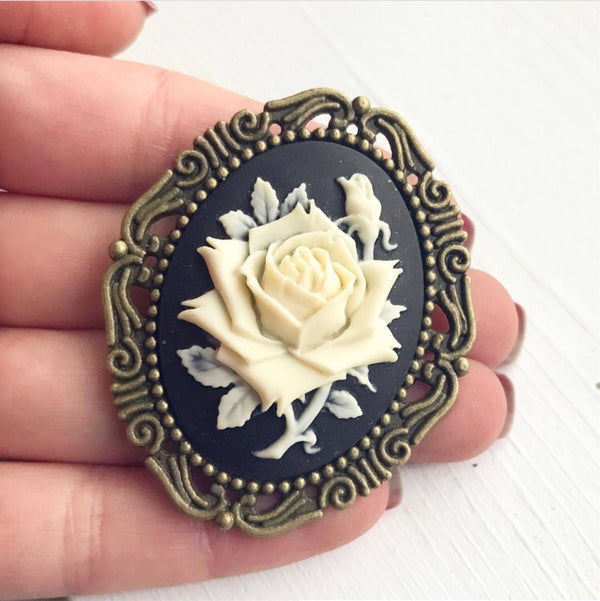 Rose Cameo Brooch Vintage Style Cameo Jewelry Gift for Women-Lydia's Vintage | Handmade Vintage Style Jewelry, Brooches, Pins, Necklaces, Bracelets