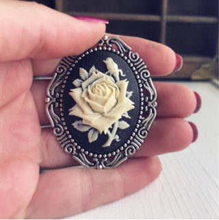 Rose Cameo Brooch Cameo Jewelry Roses Pin-Lydia's Vintage | Handmade Vintage Style Jewelry, Brooches, Pins, Necklaces, Bracelets