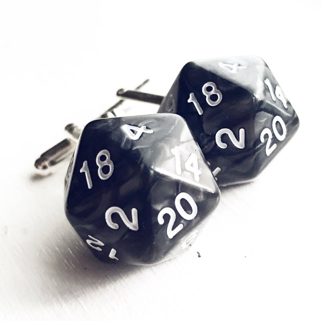 D20 Cufflinks Dungeons and Dragons Geek Wedding D&D Cuff Links Nerd Nerdy Groom Groomsmen Dungeon Master Gift for Men Polyhedral Dice