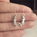 Mermaid Earrings Silver Mermaid Jewelry-Lydia's Vintage | Handmade Personalized Vintage Style Earrings and Ear Cuffs