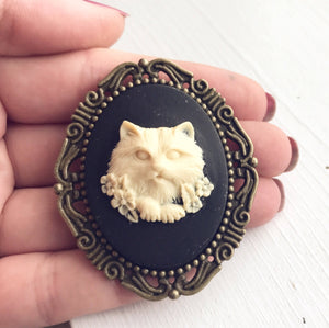 Cat Brooch Cat Cameo Jewelry Cat Gifts