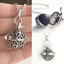 Load image into Gallery viewer, Diffuser Locket Necklace Lava Ball Stone Essential Oil Scent Locket Gift for Women Aromatherapy-Lydia&#39;s Vintage | Handmade Personalized Vintage Style Necklaces, Lockets, Earrings, Bracelets, Brooches, Rings