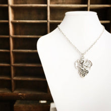 Load image into Gallery viewer, Dragon Necklace Triskelion Celtic Symbol Pendant Dragon Jewelry