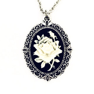 Rose Cameo Necklace-Lydia's Vintage | Handmade Personalized Vintage Style Necklaces, Lockets, Earrings, Bracelets, Brooches, Rings