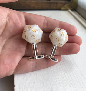 D20 Cufflinks Dungeons and Dragons Geek Wedding D&D Cuff Links Nerd Nerdy Groom Groomsmen Dungeon Master Gift for Men Polyhedral Dice