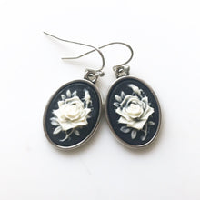 Load image into Gallery viewer, Rose Cameo Earrings Rose Jewelry Gift for Women Rose Earrings-Lydia&#39;s Vintage | Handmade Personalized Vintage Style Earrings and Ear Cuffs