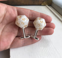 D20 Cufflinks Geek Wedding D&D Cuff Links Dungeons and Dragons Nerd Wedding Groom Groomsmen Polyhedral Dice Dungeon Master Gift-Lydia's Vintage | Handmade Personalized Cufflinks and Tie Tacks
