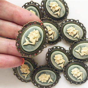 Mermaid Cameo Brooch Mermaid Jewelry Renaissance Faire Pin-Lydia's Vintage | Handmade Custom Cosplay, Renaissance Fair Inspired Style Necklaces, Earrings, Bracelets, Brooches, Rings