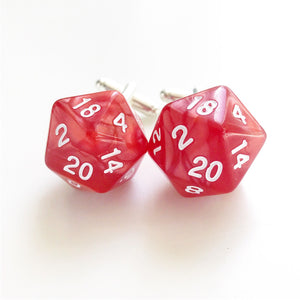 D20 Cufflinks Dungeons and Dragons Geek Wedding Nerdy Gifts-Lydia's Vintage | Handmade Personalized Cufflinks and Tie Tacks