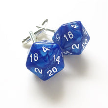 Load image into Gallery viewer, D20 Cufflinks Dungeons and Dragons D&amp;D Geek Geeky Wedding Dungeon Master Gift