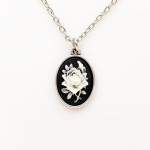 Rose Cameo Necklace Small Rose Pendant