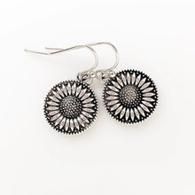 Load image into Gallery viewer, Sunflower Earrings Gift for Her Silver Sunflowers Jewelry Gifts for Women-Lydia&#39;s Vintage | Handmade Personalized Vintage Style Earrings and Ear Cuffs