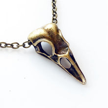 Load image into Gallery viewer, Raven Skull Necklace Bird Skull Necklace Crow Skull