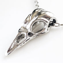 Load image into Gallery viewer, Raven Skull Necklace Crow Skull Pendant Goth Jewelry