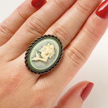 Load image into Gallery viewer, Mermaid Ring Cameo Ring Mermaid Jewelry Renaissance Faire-Lydia&#39;s Vintage | Handmade Custom Cosplay, Renaissance Fair Inspired Style Necklaces, Earrings, Bracelets, Brooches, Rings