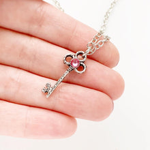 Load image into Gallery viewer, Birthstone Necklace Key Necklace Birthstone Jewelry Personalized Gifts-Lydia&#39;s Vintage | Handmade Personalized Vintage Style Necklaces, Lockets, Earrings, Bracelets, Brooches, Rings