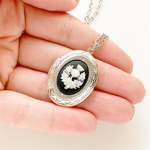 Scottish Thistle Cameo Locket Necklace Scotland Jewelry-Lydia's Vintage | Handmade Personalized Vintage Style Necklaces, Lockets, Earrings, Bracelets, Brooches, Rings