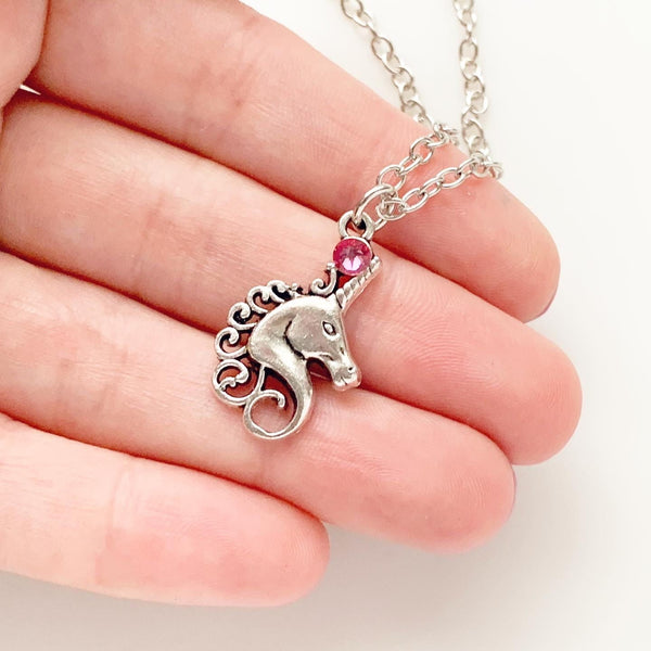 Birthstone Unicorn Necklace Gifts for Girls for Her Unicorn Pendant Personalized Gift-Lydia's Vintage | Handmade Personalized Vintage Style Necklaces, Lockets, Earrings, Bracelets, Brooches, Rings