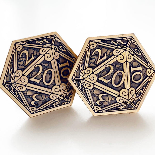 D20 Cufflinks Dungeons and Dragons Geek Wedding D&D Cuff Links Nerd Nerdy Groom Groomsmen Dungeon Master Gift-Lydia's Vintage | Handmade Personalized Cufflinks and Tie Tacks