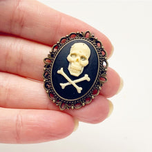 Load image into Gallery viewer, Skull Brooch Pirate Hat Pin Pirate Costume Jolly Roger Cameo Jewelry-Lydia&#39;s Vintage | Handmade Custom Cosplay, Pirate Inspired Style Necklaces, Earrings, Bracelets, Brooches, Rings