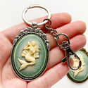 Mermaid Keychain Cameo Key Chain Mermaid Lover Gift-Lydia's Vintage | Handmade Personalized Bookmarks, Keychains