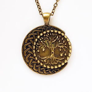 Celtic Tree of Life Moon Necklace Yggdrasil Pendant Crescent Moon