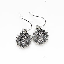 Load image into Gallery viewer, Sunflower Earrings Silver Sunflowers Gifts for Her-Lydia&#39;s Vintage | Handmade Personalized Vintage Style Earrings and Ear Cuffs