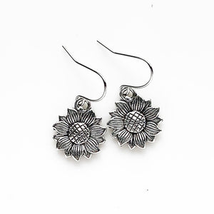 Sunflower Earrings Silver Sunflowers Gifts for Her