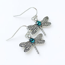 Load image into Gallery viewer, Dragonfly Birthstone Earrings Dragonfly Jewelry Personalized Dragonfly Lover Gifts