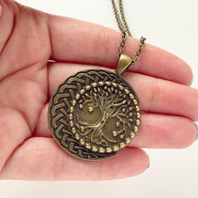 Load image into Gallery viewer, Celtic Tree of Life Moon Necklace Yggdrasil Pendant Crescent Moon