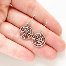 Load image into Gallery viewer, Spider Web Earrings Halloween Earrings Spiderweb Jewelry-Lydia&#39;s Vintage | Handmade Personalized Vintage Style Earrings and Ear Cuffs
