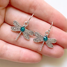 Load image into Gallery viewer, Dragonfly Birthstone Earrings Dragonfly Jewelry Personalized Dragonfly Lover Gifts