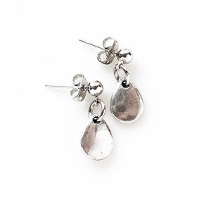 Teardrop Stud Earrings Silver Minimalist Jewelry