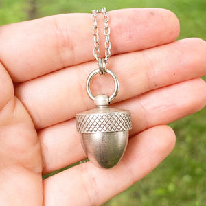 Acorn Necklace Pill Case Necklace Acorn Locket Urn Jewelry Vial